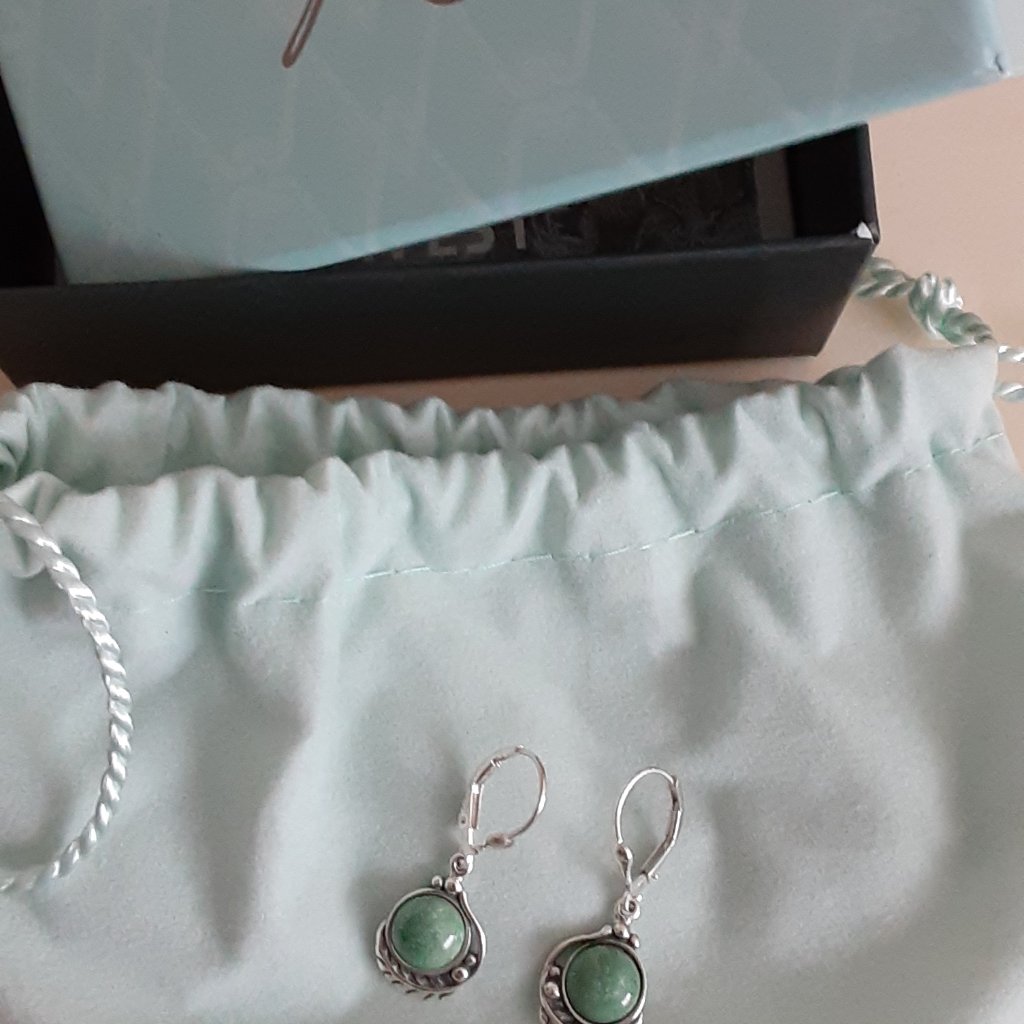 Sterling Gemstone Leaf Lever-Back Earrings